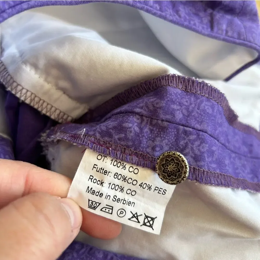 Vintage Kaiser Franz Josef Made in Austria 100% Cotton Purple Dress Size 140‎